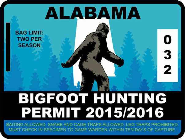 Bigfoot Hunting Permit Stickers